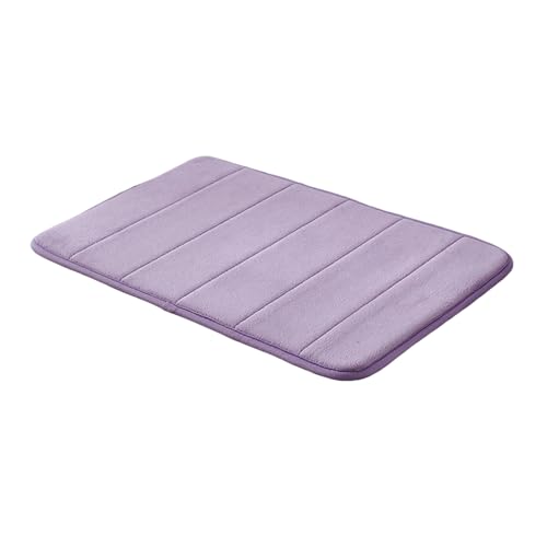 Outdoorteppich 15,7 x 23,6 Zoll oder 20 x 31,5 Zoll Badezimmerteppiche Memory Foam Badematten-Set Badezimmerteppiche Toilettenmatten Universell weich bequem Wasseraufnahme rutschfest (Purple, B) von Feizikaw