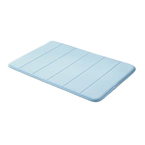Outdoorteppich 15,7 x 23,6 Zoll oder 20 x 31,5 Zoll Badezimmerteppiche Memory Foam Badematten-Set Badezimmerteppiche Toilettenmatten Universell weich bequem Wasseraufnahme rutschfest (Sky Blue, A) von Feizikaw