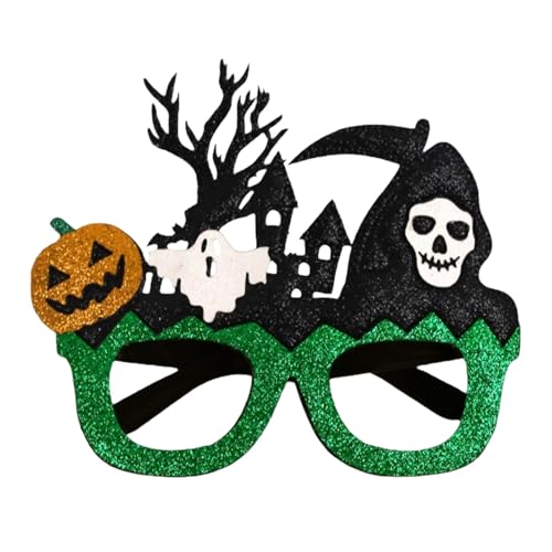 Party ZubehöR Halloween- und Kürbisparty-Dekorationen mit Fledermausbrillen und Rahmen für Feiern (Black, 16.8x13.98cm) von Feizikaw