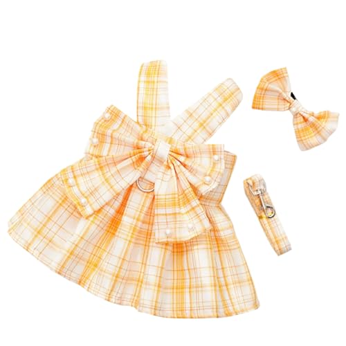 Shirts für Hunde Niedliches und stylisches Hundegeschirrkleid mit Karomuster und Schleife für kleine Hunde, perfekt für den Innen- und Außenbereich, in verschiedenen Größen erhältlich (Yellow, M) Shirts für Hunde Niedliches und stylisches Hundegeschirrkleid mit Karomuster und Schleife für kleine Hunde, perfekt für den Innen- und Außenbereich, in verschiedenen Größen erhältlich (Yellow, M) von Feizikaw