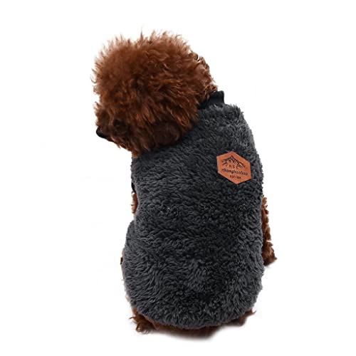 Feizikaw Sommerliche Hundekleidung Haustierkleidung, Hunde- Katzenkleidung Plus -Haustierkleidung, doppelte Fleeceweste (Dark Gray, M) von Feizikaw