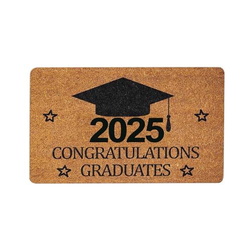 Teppich Oval Fußmatte für die Haustür „Graduation Season 2025“, Willkommensmatte für die Haustür mit Rutschfester Rückseite, leicht zu reinigende Eingangsmatten für drinnen und draußen, (C, One Size) von Feizikaw