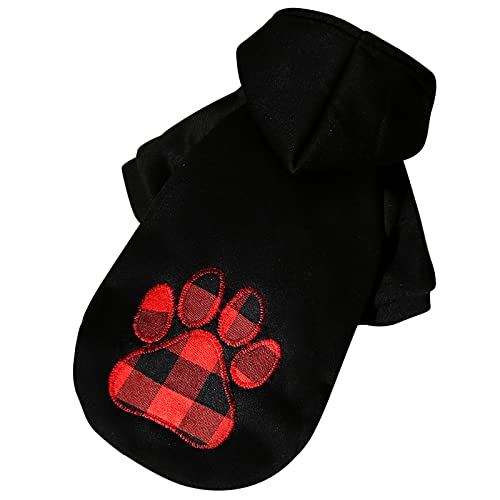 Feizikaw Tierjacke tragen Haustier Winter Hoodies Fleece Sweatshirt Haustier Katzen Hunde niedliche warme Haustierkleidung (Black, XL) von Feizikaw
