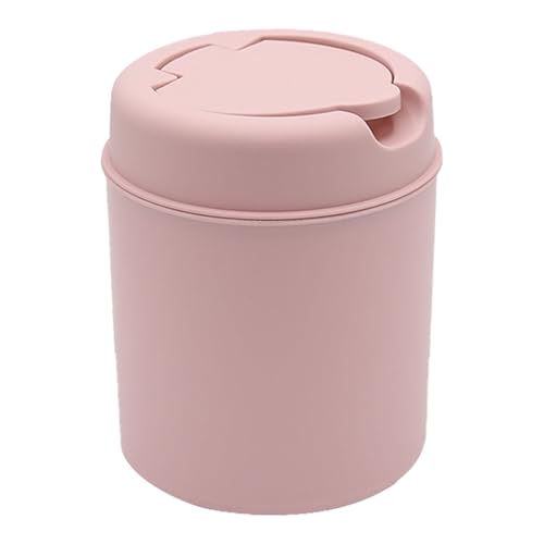 Tischmülleimer mit Deckel aus Kunststoff Klein, Mini Papierkorb für Wohnzimmer, Schreibtisch, Büro, Kinderzimmer Mädchen, Badezimmer, Frisier & Nachttisch​ (A-Rosa) von Feizikaw