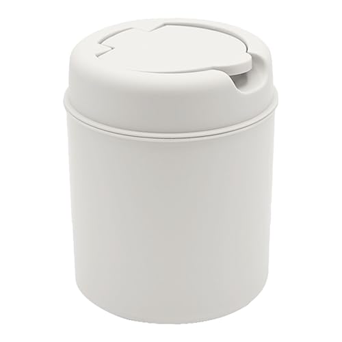 Tischmülleimer mit Deckel aus Kunststoff Klein, Mini Papierkorb für Wohnzimmer, Schreibtisch, Büro, Kinderzimmer Mädchen, Badezimmer, Frisier & Nachttisch​ (A-Weiß) von Feizikaw