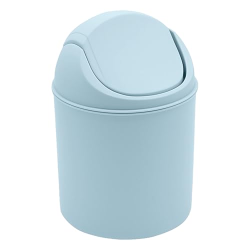 Tischmülleimer mit Deckel aus Kunststoff Klein, Mini Papierkorb für Wohnzimmer, Schreibtisch, Büro, Kinderzimmer Mädchen, Badezimmer, Frisier & Nachttisch​ (B-Blau) von Feizikaw