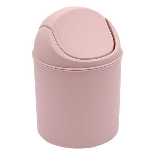 Tischmülleimer mit Deckel aus Kunststoff Klein, Mini Papierkorb für Wohnzimmer, Schreibtisch, Büro, Kinderzimmer Mädchen, Badezimmer, Frisier & Nachttisch​ (B-Rosa) von Feizikaw