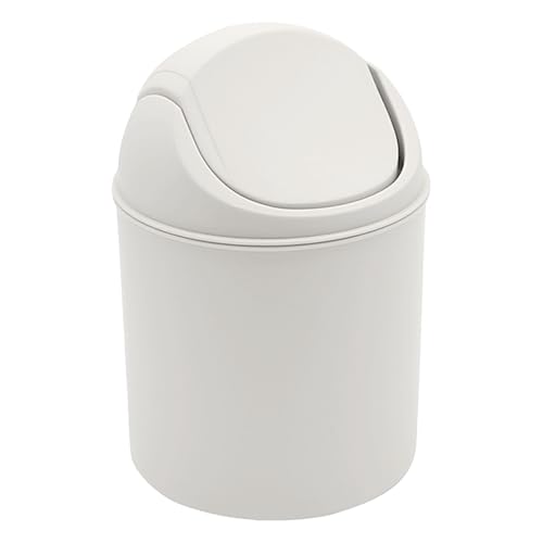 Tischmülleimer mit Deckel aus Kunststoff Klein, Mini Papierkorb für Wohnzimmer, Schreibtisch, Büro, Kinderzimmer Mädchen, Badezimmer, Frisier & Nachttisch​ (B-Weiß) von Feizikaw