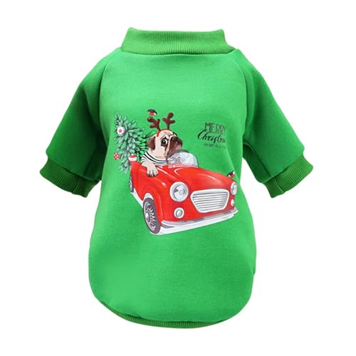 Feizikaw Vêtements Pour Animaux de Compagnie Haustierkleidung Hundekleidung Herbst/Winter Neue kleine Hunde Haustier Herbst/Winter Kleidung 21 Chr Istmas Gi Ft Hoodie (Green, XXL) von Feizikaw