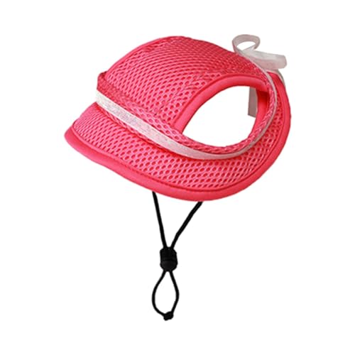 Feizikaw Vêtements Pour Animaux de Compagnie Sommer Neue Haustier Hut Atmungsaktive Sonnenschirm Katze Und Hund Hut Bogen Ohr Leckage Hund Liefert (B, M) von Feizikaw