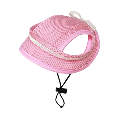 Feizikaw Vêtements Pour Animaux de Compagnie Sommer Neue Haustier Hut Atmungsaktive Sonnenschirm Katze Und Hund Hut Bogen Ohr Leckage Hund Liefert (L) von Feizikaw