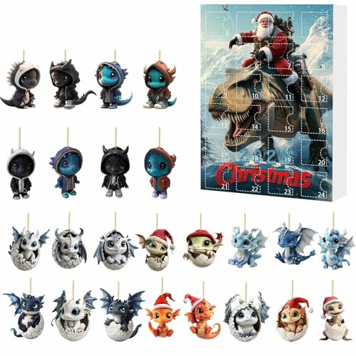 Weihnachts Countdown Kalender 2026 weihnachten Countdown Überraschung Mit Dinosaurier Ornamente Advent Kalender Für Kinder Urlaub Party von Feizikaw