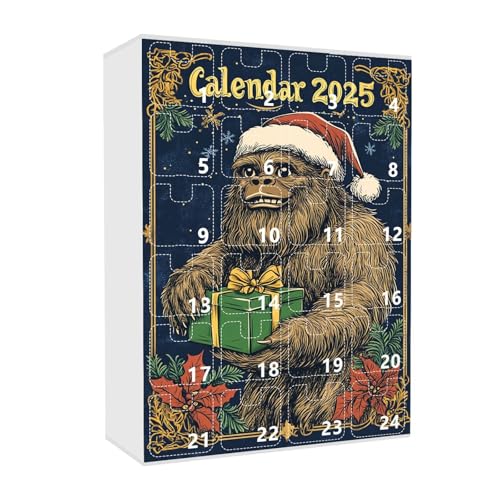 Weihnachts Countdown Kalender Countdown zur Feier Hominid Themen Überraschung Acryl Hängendes Ornament für Party von Feizikaw