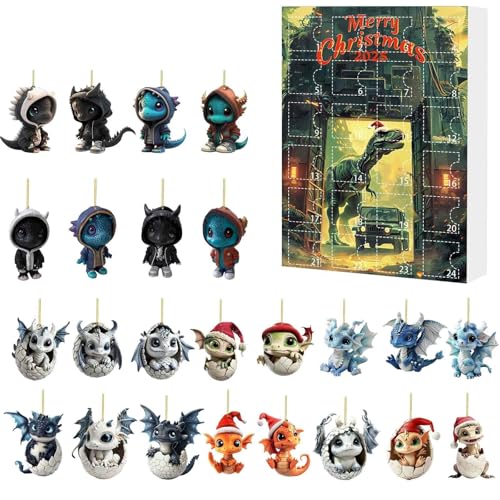Weihnachts Countdown Kalender Weihnachten Countdown-Kalender Advent Dinosaurier Hängende Ornamente Überraschung Für Kinder Urlaub Partei Weihnachts Countdown Kalender Weihnachten Countdown-Kalender Advent Dinosaurier Hängende Ornamente Überraschung Für Kinder Urlaub Partei von Feizikaw