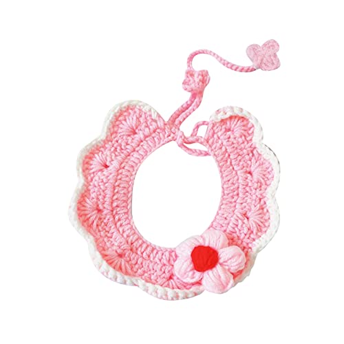 Welpen Halsbänder Set Spring Collar Puffs Flower Cat Coil Hundelätzchen Handtuch Katzen- Hundebekleidungszubehör (M) von Feizikaw