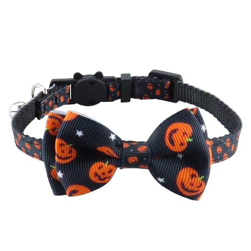 Welpen Halsband Haustier Kragen Halloween Woven Katze Kragen Bogen Katze Kragen (Black, S) von Feizikaw