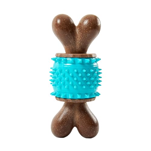Welpen Kauspielzeug Kauspielzeug aus Holz als Alternative für Hundestäbchen, für aggressive Kauer, langlebig, natürlicher Holzduft, Pflegedesign für mittelgroße bis große Hunde, (Blue, One Size) von Feizikaw
