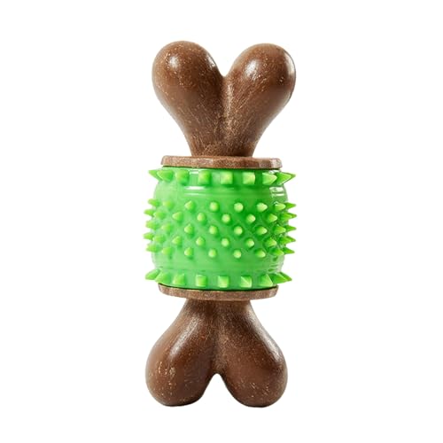 Welpen Kauspielzeug Kauspielzeug aus Holz als Alternative für Hundestäbchen, für aggressive Kauer, langlebig, natürlicher Holzduft, Pflegedesign für mittelgroße bis große Hunde, (Green, One Size) von Feizikaw