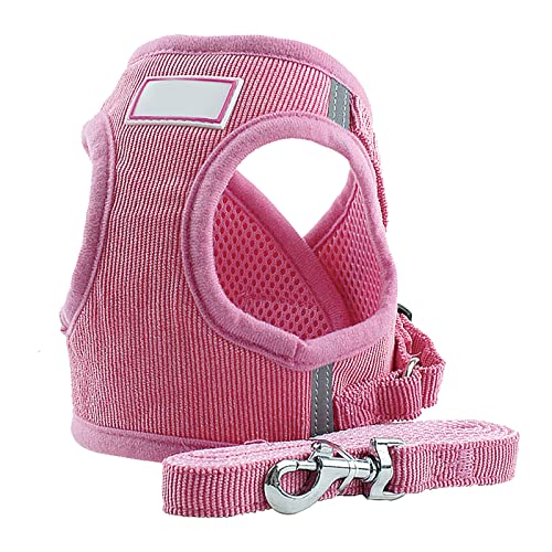 Welpenhalsbänder Hunde-Step-In-Geschirr Leinen-Sets, ohne Zug, verstellbar, reflektierend, weich, aus Cord, Weste, Geschirr für Welpen, Yorkie, Chihuahua-Katzen (C, XS) von Feizikaw
