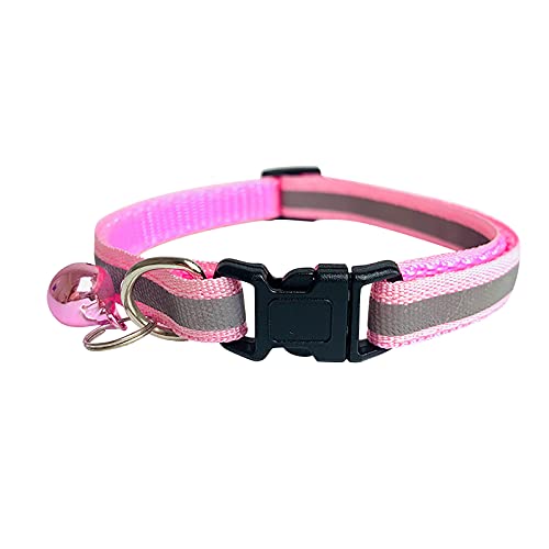 Welpenhalsband Mit Leine Set Reflektierende Sicherheitshalsbänder 19–32 cm Katze verstellbar schnell mit Glocke (One Size) von Feizikaw