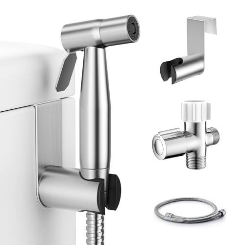 Fekivasy Hand-Bidet-Sprüher für Toilette, muslimische Dusche, Wasserstrahlsprüher für Toilette, Stoffwindelsprüher für vorhandene Toiletten, verstellbarer Wasserdruck, Toiletten-Bidet-Sprüher mit Fekivasy Hand-Bidet-Sprüher für Toilette, muslimische Dusche, Wasserstrahlsprüher für Toilette, Stoffwindelsprüher für vorhandene Toiletten, verstellbarer Wasserdruck, Toiletten-Bidet-Sprüher mit von Fekivasy