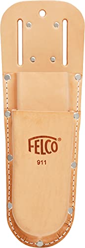 FELCO Holster 911 für Gartenscheren (Etui aus Leder, für 2 Baumscheren oder 1 Schere + 1 Klappsäge, Werkzeughalter mit Gürtelschlaufe, Maße 285x98 mm, ohne Werkzeug) FELCO 911 von FELCO