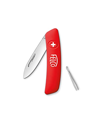 FELCO 500 Schweizer Taschenmesser (3 Funktionen, mit Pinzette, Länge 95 mm, Schneidmesser für Garten / Freizeit, Messer für Rechts-/Linkhänder) von FELCO