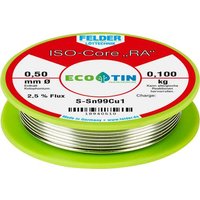 Felder Löttechnik ISO-Core  RA  Sn99Cu1 Lötzinn, bleifrei Spule Sn99,3Cu0,7 0.100kg 0.5mm von Felder Löttechnik