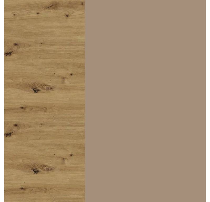 Feldmann-Wohnen Apothekerschrank Brerra (D15/kargo, 1 Türfront, innen 1 Korbauszug mit 2 Ablagen, 1-St., moderne Optik, lackierte Fronten, 15x50x82cm) Eiche Artisan / RAL 1016 graubeige matt / Korb rechts von Feldmann-Wohnen