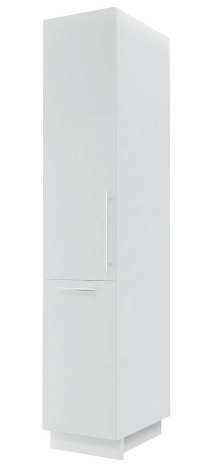 Feldmann-Wohnen Apothekerschrank Essen (Essen, 1-St., Apothekerschrank) 40x59x207cm grau - weiß Hochglanz (ES-2D14K/40/kargo) von Feldmann-Wohnen