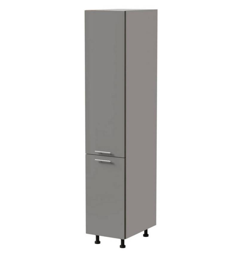 Feldmann-Wohnen Apothekerschrank Essen (2D14K/40 kargo, 1 Tür, 2 Einlegeböden, 1 Korbauszug, 1-St., moderne Optik, Acrylfronten mit Glaseffekt) 40x59x207cm weiß - grau Hochglanz (ES-2D14K/40/kargo) von Feldmann-Wohnen
