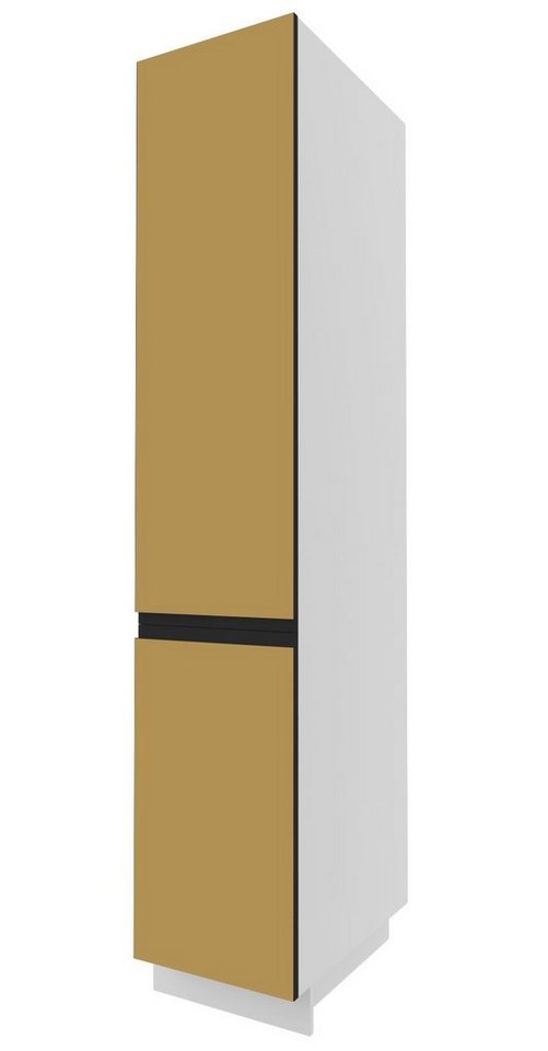 Feldmann-Wohnen Apothekerschrank Velden (1 Tür, 2 Einlegeböden, 1 Korbauszug, 1-St., moderne Optik, Griffmulden, Soft-Close) 40x59x207cm grifflos weiß - naviblau super matt (VE-2D14K/40/kargo) von Feldmann-Wohnen