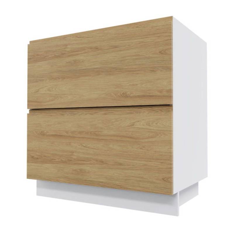 Feldmann-Wohnen Auszugsunterschrank Arezzo (1-St) 80cm Front- & Korpusfarbe wählbar grifflos 2 Schubladen (Teilauszug) von Feldmann-Wohnen