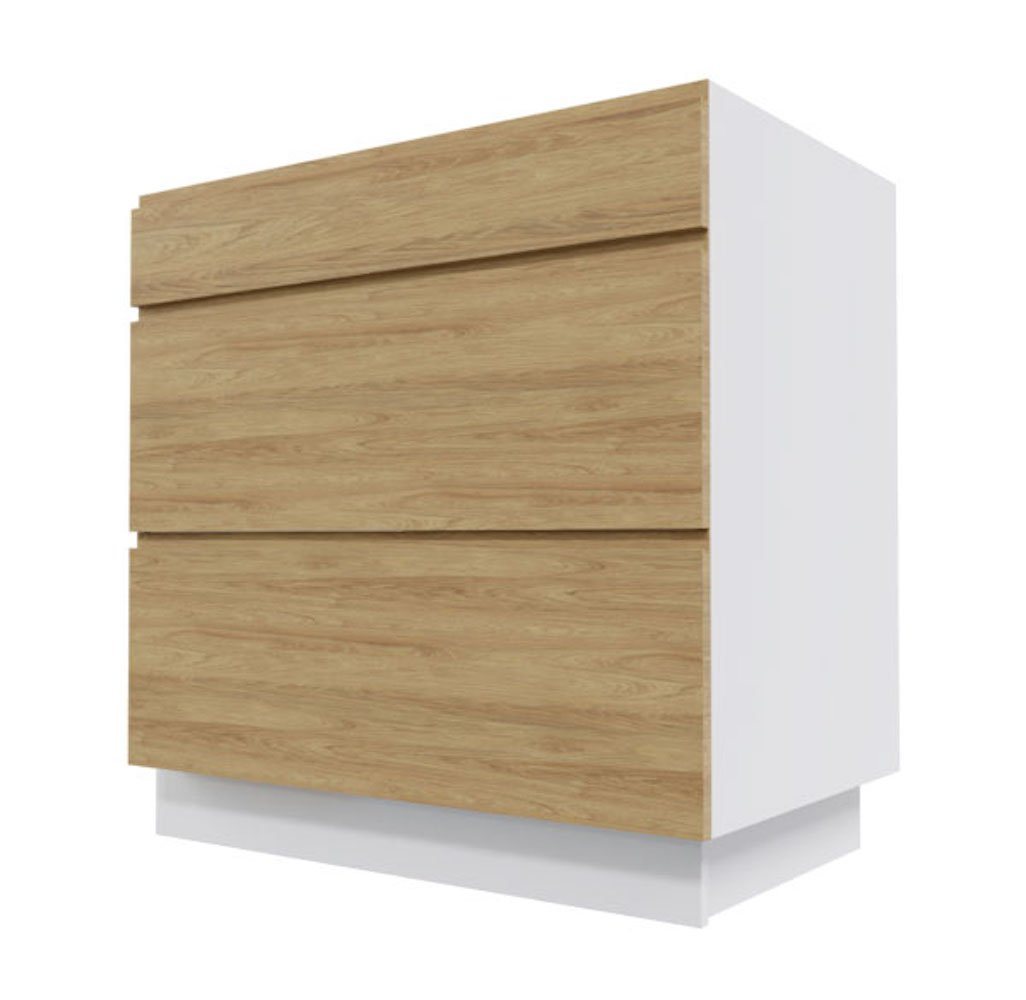 Feldmann-Wohnen Auszugsunterschrank Arezzo (1-St) 80cm Front- & Korpusfarbe wählbar grifflos 3 Schubladen (Vollauszug) von Feldmann-Wohnen
