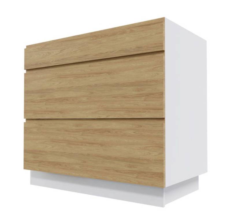 Feldmann-Wohnen Auszugsunterschrank Arezzo (1-St) 90cm Front- & Korpusfarbe wählbar grifflos 3 Schubladen (Vollauszug) von Feldmann-Wohnen