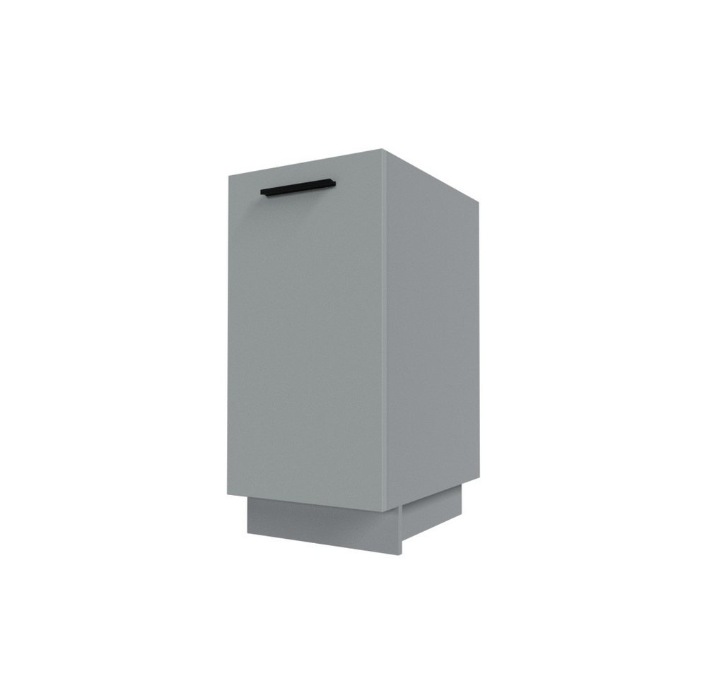 Feldmann-Wohnen Auszugsunterschrank Bonn (1 Korbauszug mit 2 Ablagen, 1-St., moderne Optik, MDF Fronten) BO-D1D/40/cargo mit Metallauszug 40cm grau Front dust grey matt von Feldmann-Wohnen