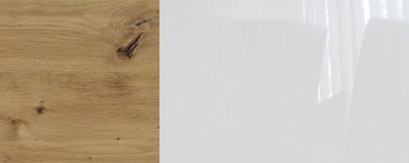 Feldmann-Wohnen Auszugsunterschrank Essen (Soft-Close-Funktion, Acrylfronten (Ultrahochglanz), 1-St., abrieb- / kratzfeste Fronten, chromglänzende Reling Metallgriffe) 45x50x82cm Front- und Korpusfarbe wählbar 1-türig, mit Einlegeboden von Feldmann-Wohnen