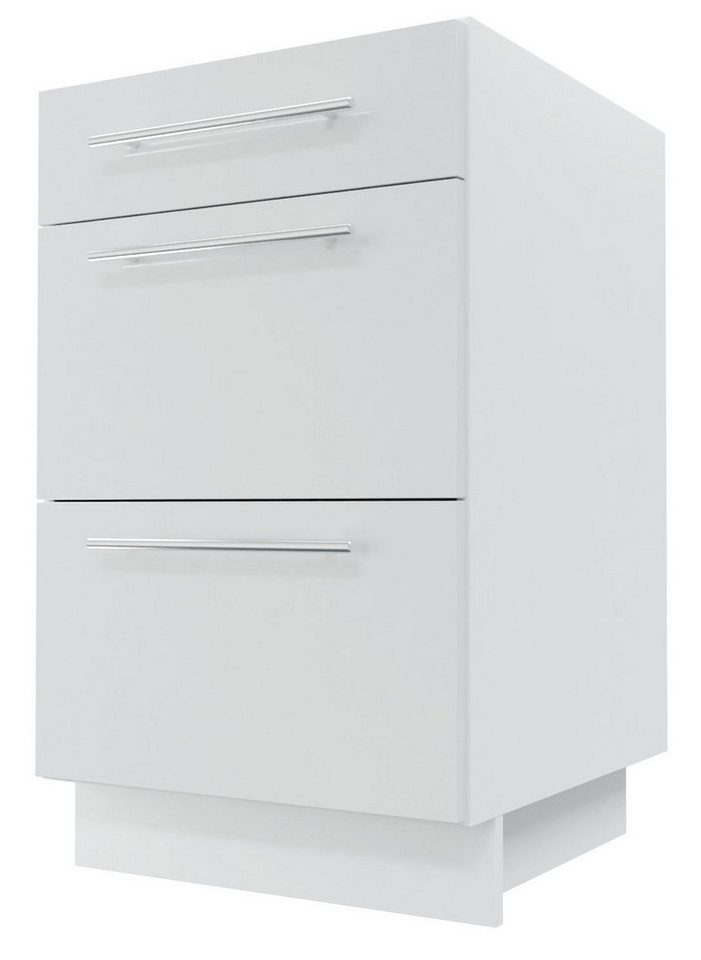 Feldmann-Wohnen Auszugsunterschrank Essen (Essen, 1-St., Schubladenunterschrank) 50x50x82cm eiche artisan - graphit Hochglanz (ES-D3R/50) von Feldmann-Wohnen