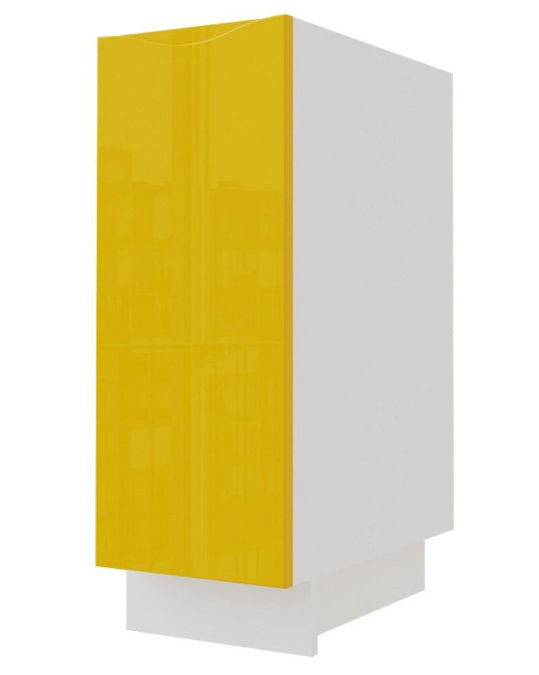 Feldmann-Wohnen Auszugsunterschrank Napoli (Hochglanz lackiert, Metallkorbauszug mit 2 Ablagen, 1-St., Spanplatte mit pflegeleichter Kunststoffoberfläche, MDF) 30cm Front- & Korpusfarbe wählbar grifflos mit Schrankauszug von Feldmann-Wohnen
