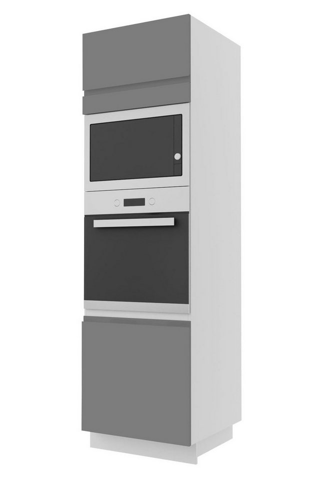 Feldmann-Wohnen Backofenumbauschrank Avellino (Türscharniere mit Soft-Close-Funktion, 1-St., mit hochwertig lackierten Fronten) 60cm Front- und Korpusfarbe wählbar 2-türig für Backofen & Mikrowelle von Feldmann-Wohnen