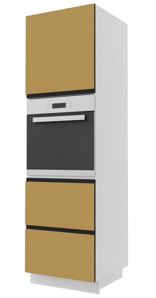 Feldmann-Wohnen Backofenumbauschrank Velden (1-St) 60cm Front- & Korpusfarbe wählbar grifflos 1-türig 2 Schubladen von Feldmann-Wohnen