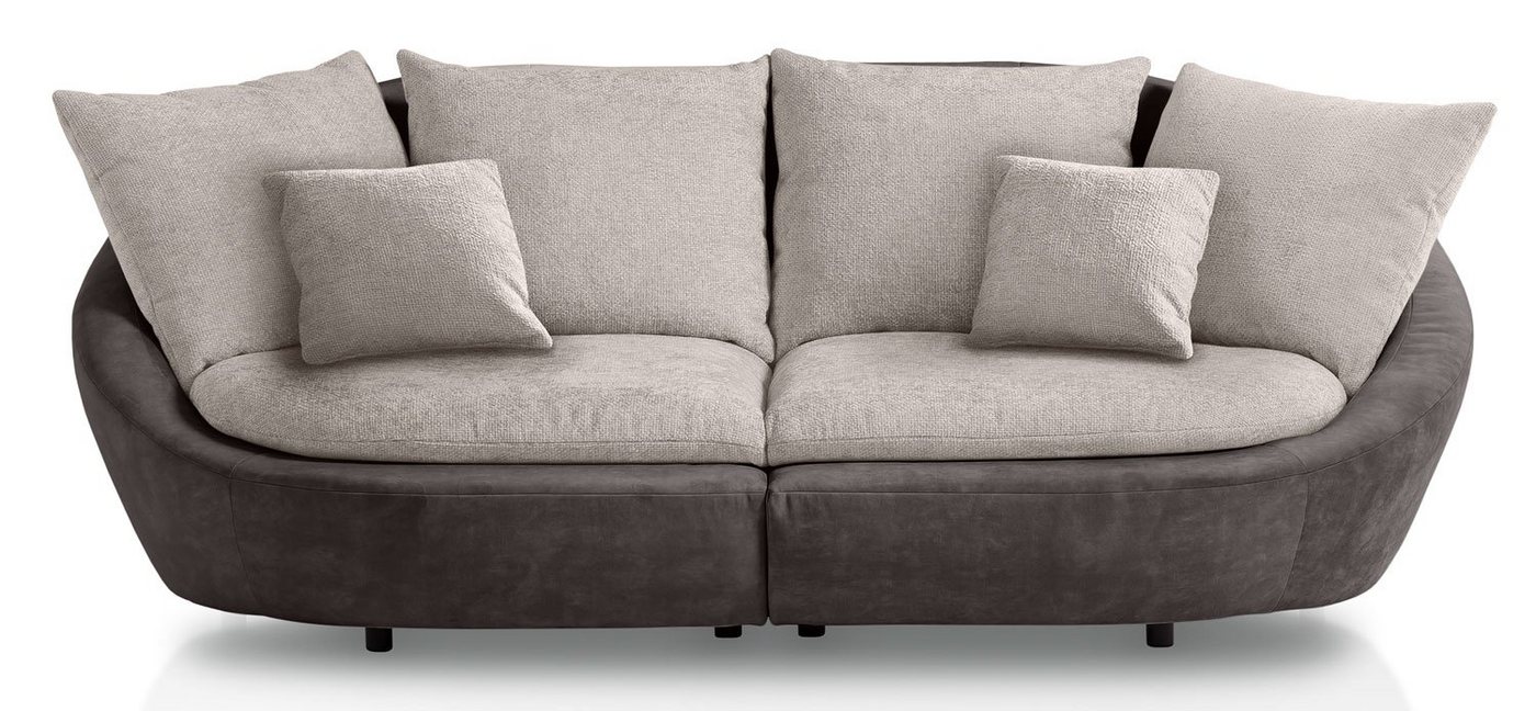 Feldmann-Wohnen Big-Sofa Moroni, Farbe wählbar aus 7 Varianten 1 Teile, 237x129x87cm dunkelgrau / grauweiß mit Kissen von Feldmann-Wohnen