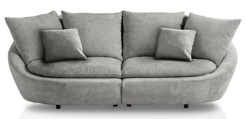 Feldmann-Wohnen Big-Sofa Moroni, Farbe wählbar aus 7 Varianten 1 Teile, 237x129x87cm hellgrau mit Kissen von Feldmann-Wohnen