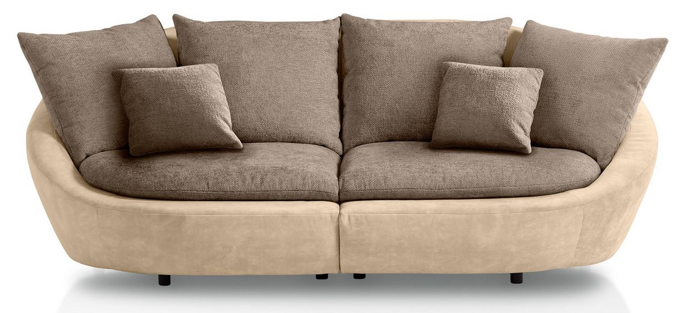 Feldmann-Wohnen Big-Sofa Moroni, Farbe wählbar aus 7 Varianten 1 Teile, 237x129x87cm beige / braun mit Kissen von Feldmann-Wohnen