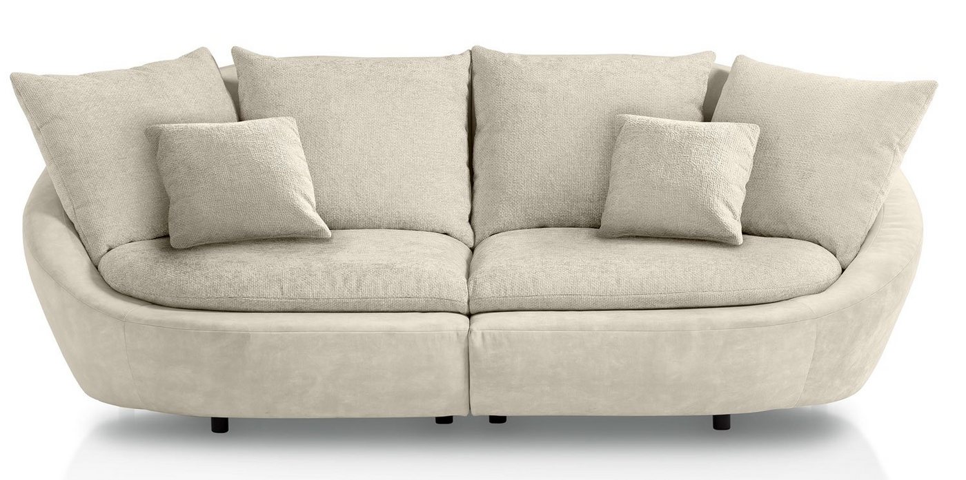 Feldmann-Wohnen Big-Sofa Moroni, Farbe wählbar aus 7 Varianten 1 Teile, 280x129x87cm cremeweiß mit Kissen von Feldmann-Wohnen