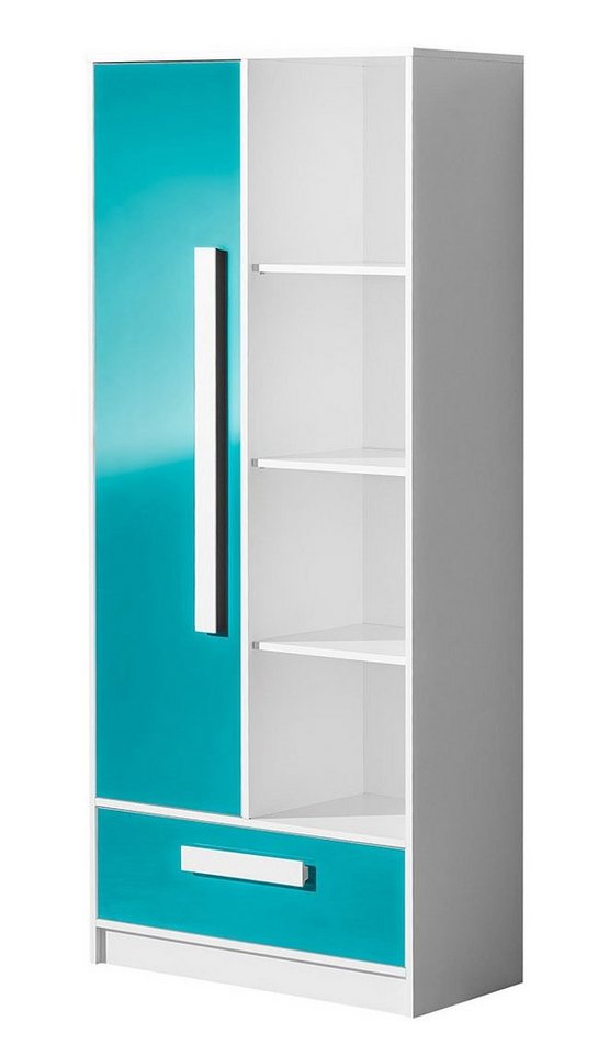 Feldmann-Wohnen Bücherregal Guliver, Guliver 1-tlg., 80cm Frontfarbe & Farbe der Griffe wählbar Korpus weiß 1 Schubkasten von Feldmann-Wohnen