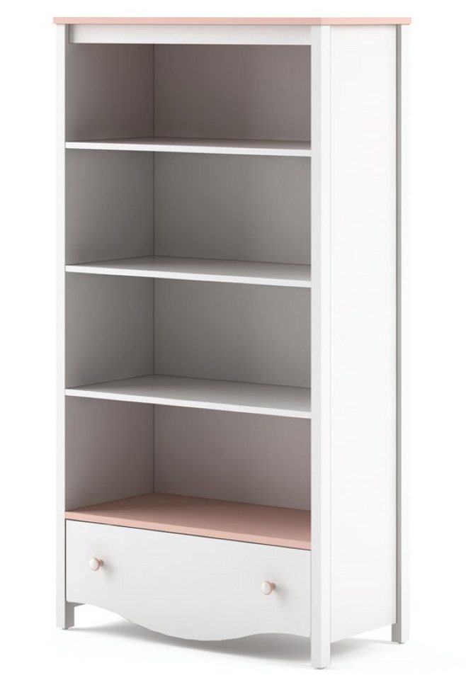 Feldmann-Wohnen Bücherregal Mia, Mia 1-tlg., 85cm weiß / rosa 1 Schublade von Feldmann-Wohnen