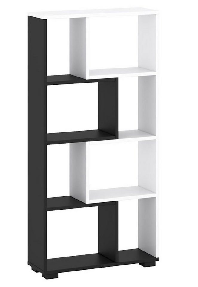 Feldmann-Wohnen Bücherregal Split, Split 1-tlg., 60x20x120cm schwarz / weiß von Feldmann-Wohnen