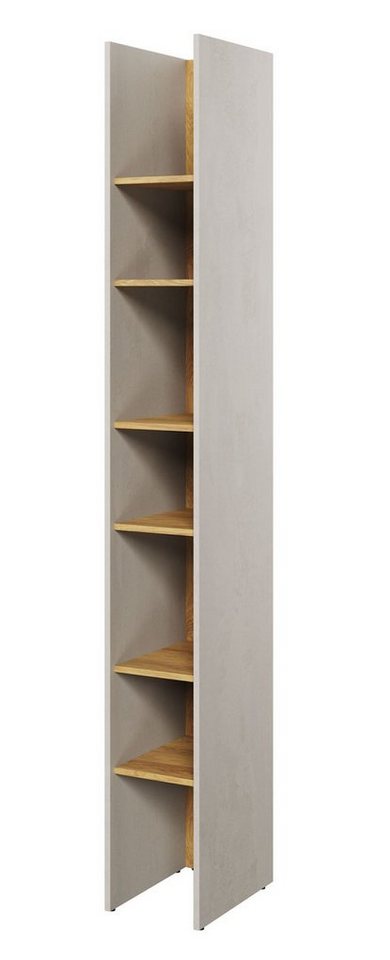 Feldmann-Wohnen Bücherregal Teen Flex, Teen Flex 1-tlg., 27x40x218cm betonfarben Hickory Natur von Feldmann-Wohnen