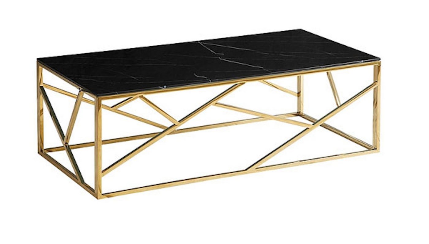 Feldmann-Wohnen Couchtisch Escada A (1-St), 120x60x40cm Marmor schwarz Gold von Feldmann-Wohnen